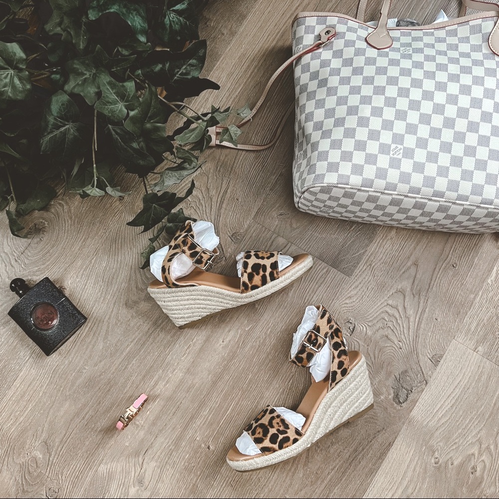 J.Crew Calf Hair Espadrille Wedge Sandals
